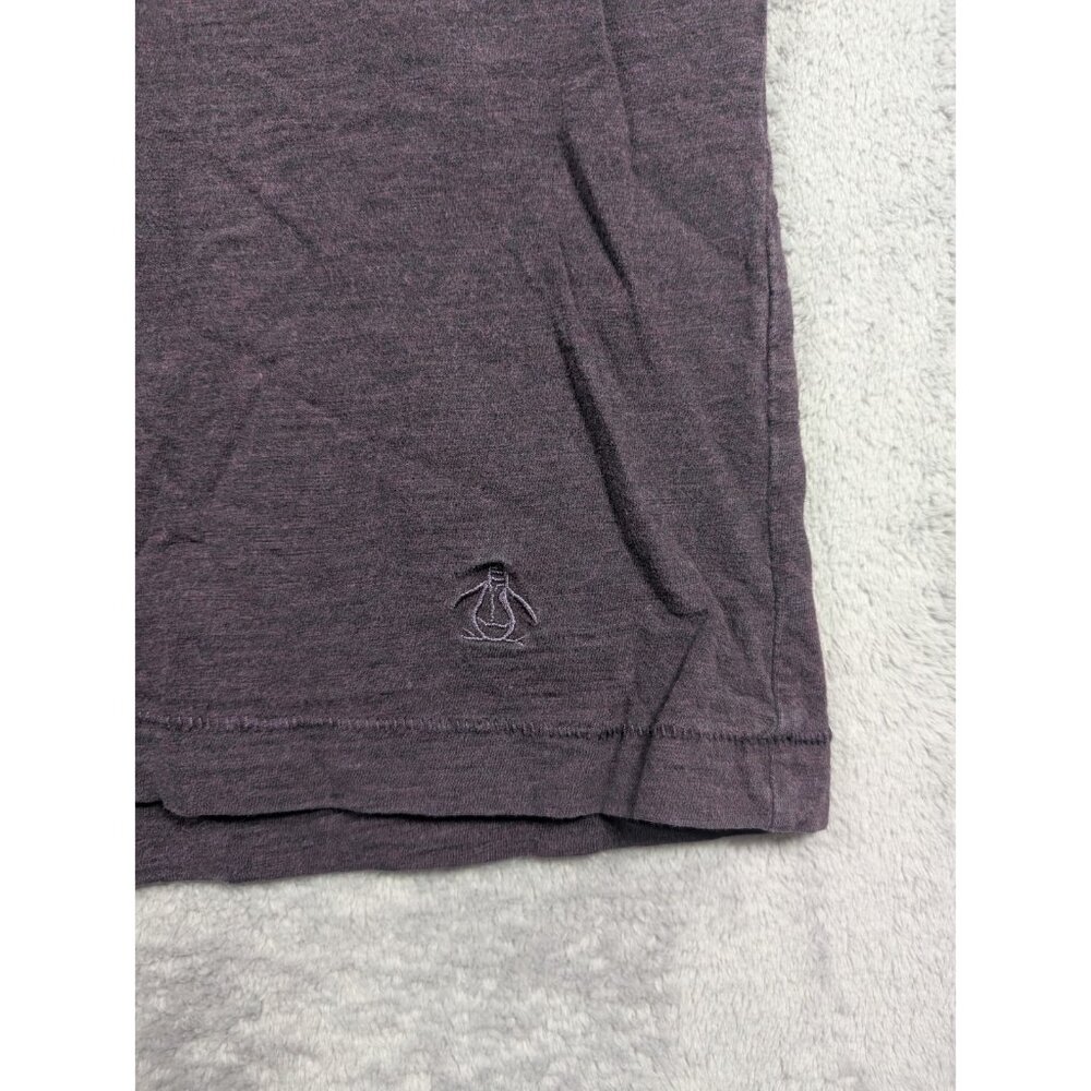 An Original Penguin T Shirt Mens Size Large Purple V Neck Pocket Soft Casual - Picture 6 of 7